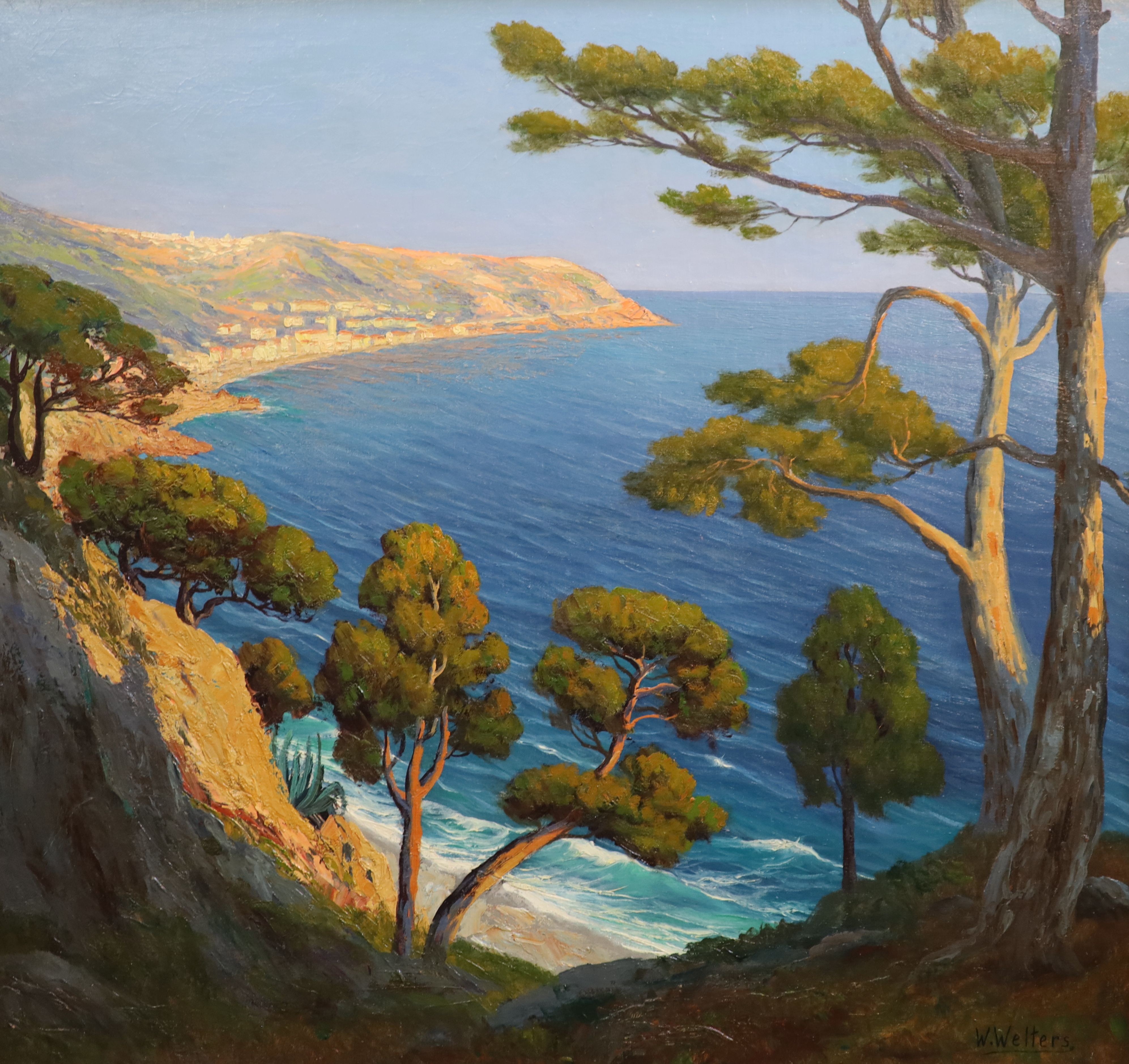 Willem Welters (1881-1972), Pine trees on the mediterranean coast, oil on canvas, 68 x 73cm